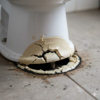 Gioăng cao su bồn cầu bị hỏng gây mùi hôi