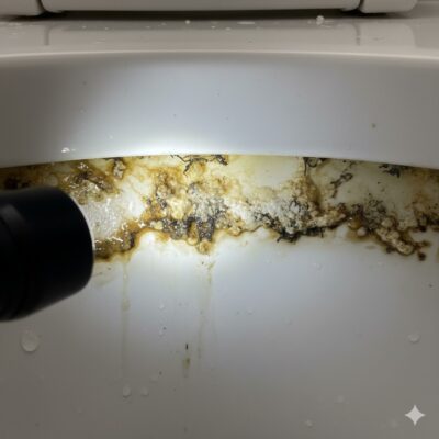 Vi khuẩn tích tụ dưới vành bồn cầu sinh mùi khai amoniac