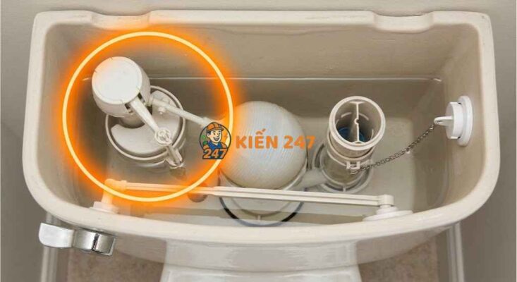 bồn cầu xả yếu làm nước rút chậm kiểm tra két nước