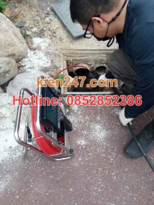 Kiến 247 xử dụng camera nội soi đường ống hiện đại trong thông tắc cống tại Kim Động