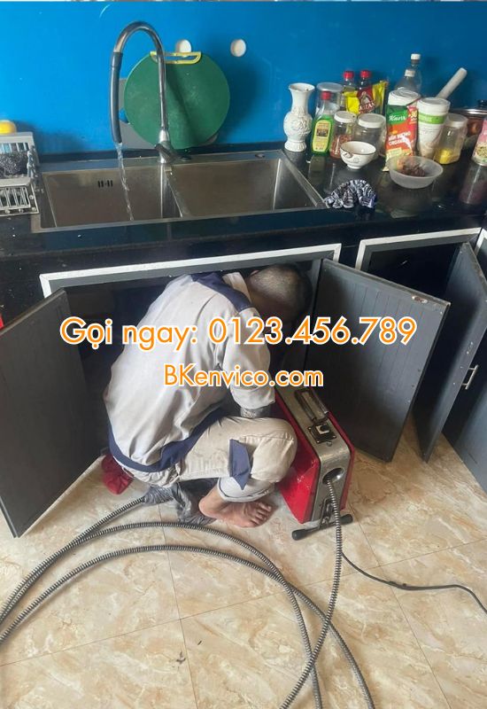 thông tắc chậu rửa bát tại hà đông