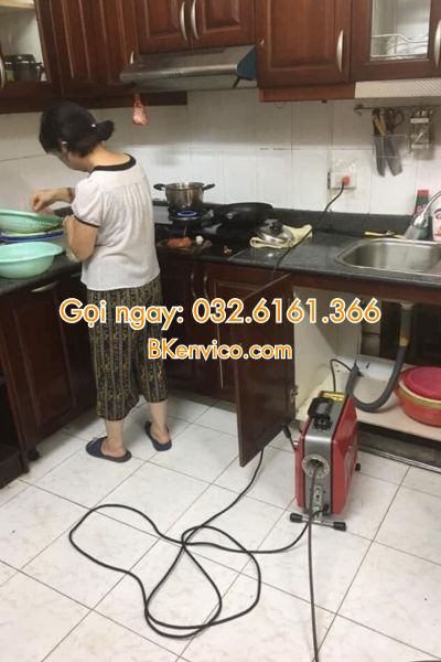 thông tắc chậu rửa bát tại long biên