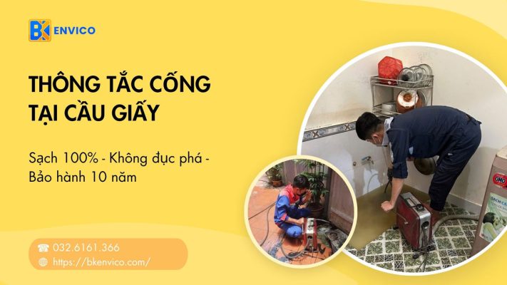 Thông tắc cống tại Cầu Giấy Giá rẻ, Triệt Để 100%【BH 6 năm】